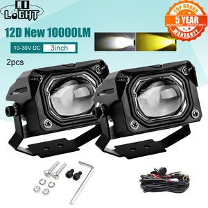 CO светильник 3-дюймовый светодиодный рабочий свет, 12 В, 100 Вт, двухцветный комбинированный луч, противотуманные фары для полноприводных квадроциклов, кроссоверов, грузовиков, 4x4, мотоциклов, дальсветильник света, 24 В