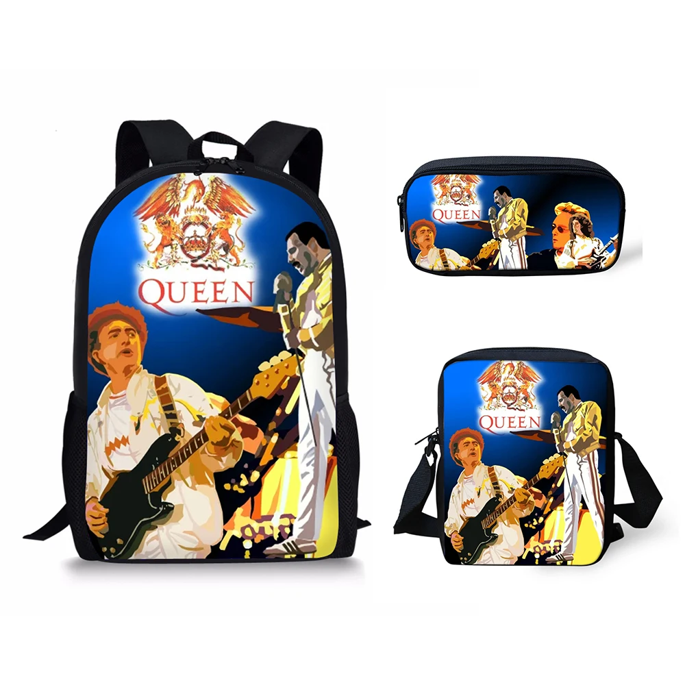 HaoYun The Queen Band School Bags for Boys 3pc/set Students School Supplies School Backpack Bookbag With Mini Flaps Bag Satchel