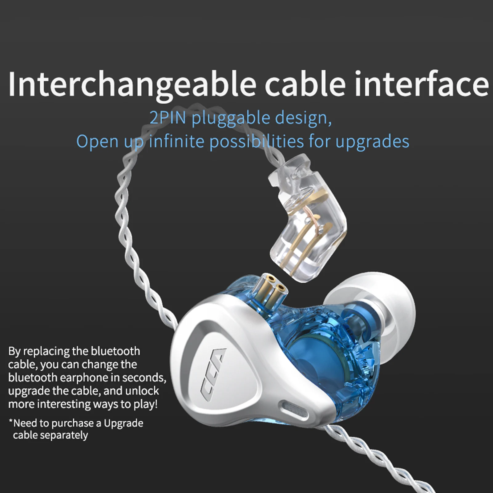 Наушники-вкладыши CCA CSN 1BA + 1DD гибридные с шумоподавлением