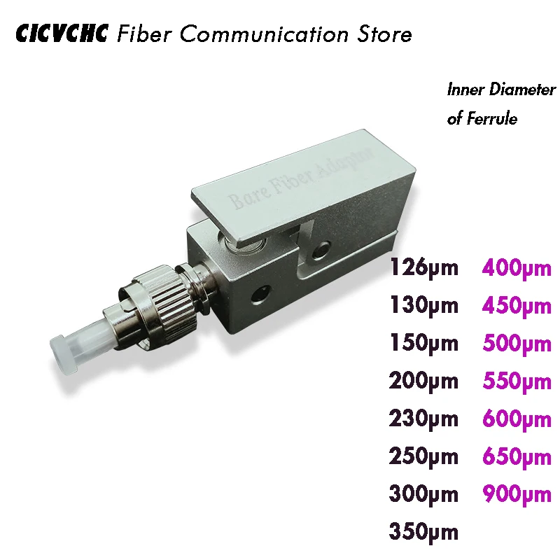 

Bare Fiber Adapter with 126 to 350um Inner Diameter of Ferrule-FC /PC Type, OTDR and other testing tool
