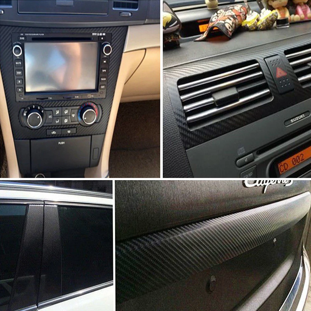 3D углеродного волокна автомобиля Стикеры интерьер Панель Обёрточная бумага