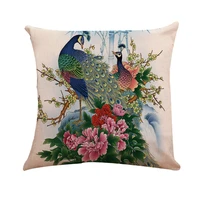 hot sale home decorate peacock cushion pillow case covers china made ins style cushion covers