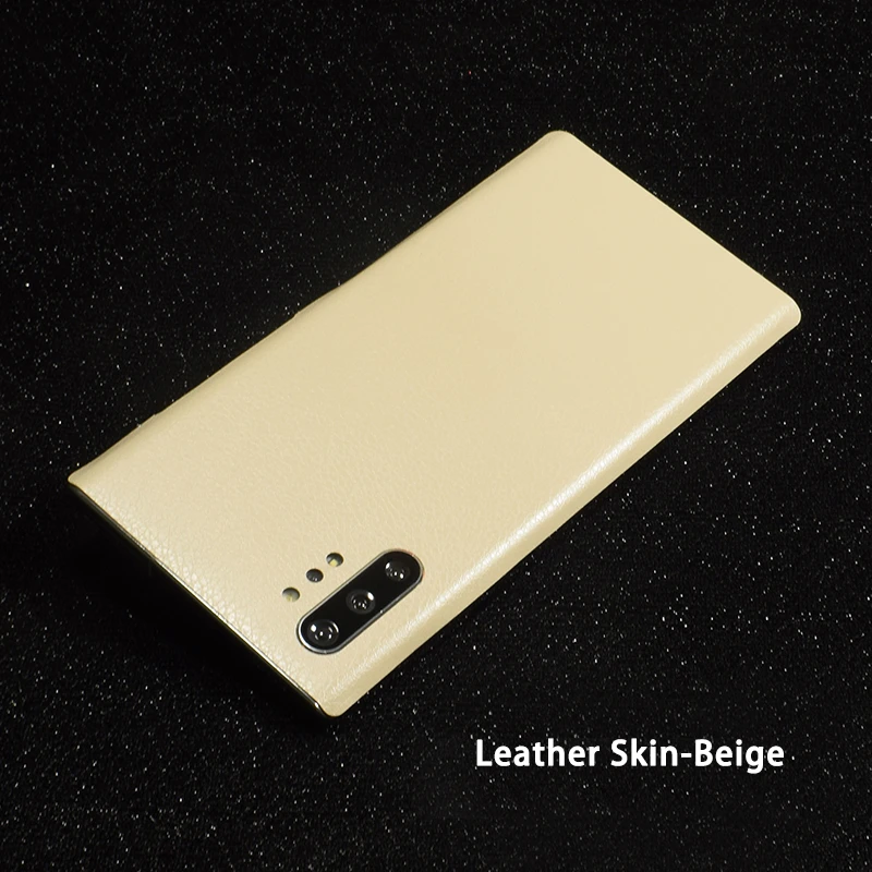 3D углеродное волокно/кожа/дерево скины Телефон задняя наклейка для SAMSUNG Galaxy Note 10 Plus Note 10 A60 A80 Прозрачный матовый стикер - Цвет: Beige Leather