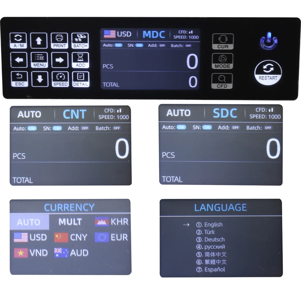 Сенсорный экран CIS mix value счетчик Высокая точность детектор денег 6-8 биллнот