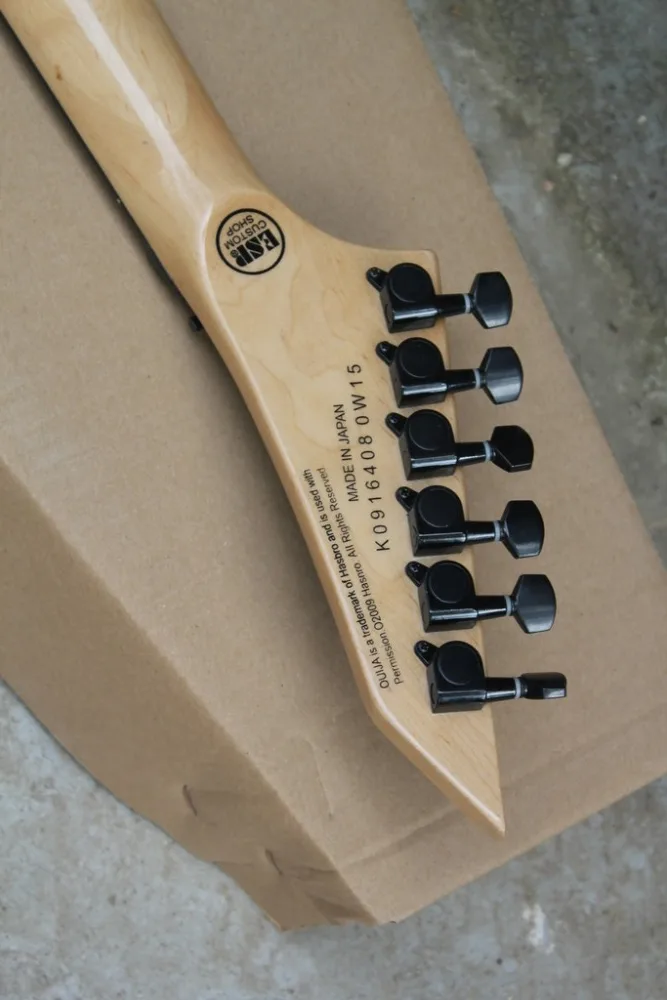 Custom shop KH-2 ouija электрогитара глянцевая черная Кирк хэмметт подписи ouija гитара Звезда и Луна инкрустация гитара