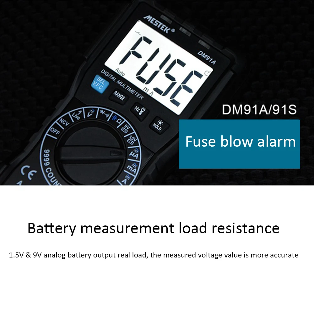 Цифровой мультиметр MESTEK DM91 амперметр постоянного и переменного тока вольтметр