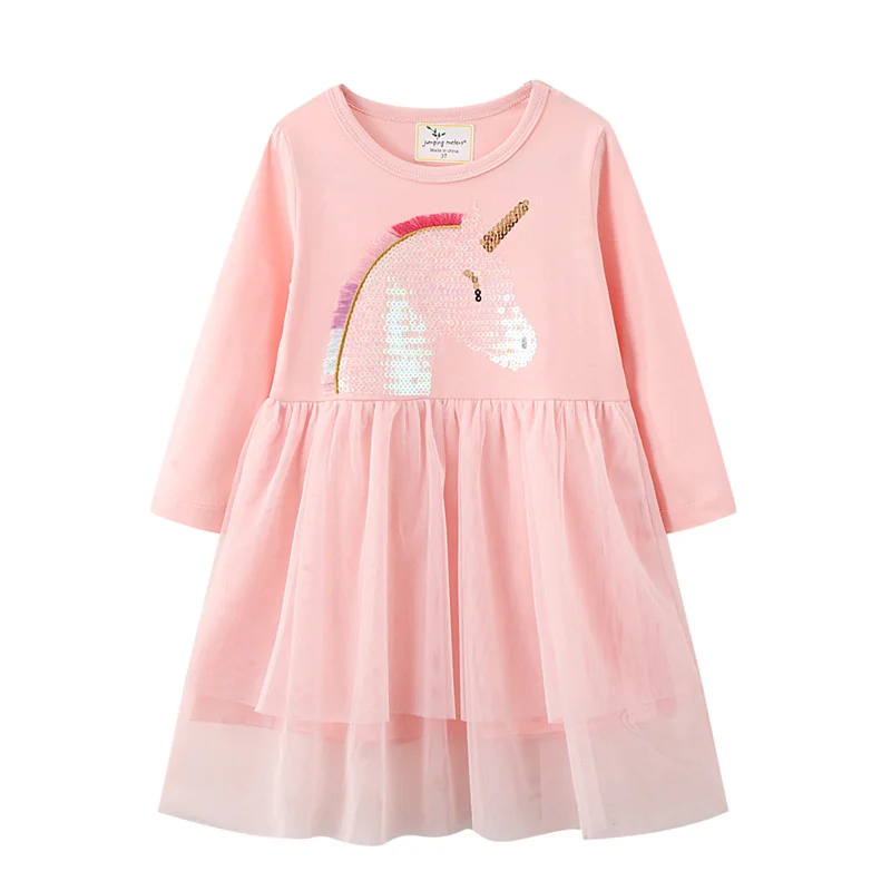 

Unicorn Applique Baby Clothes Cotton Tutu Party Girls Cute Autumn Spring Kids Princess Dress