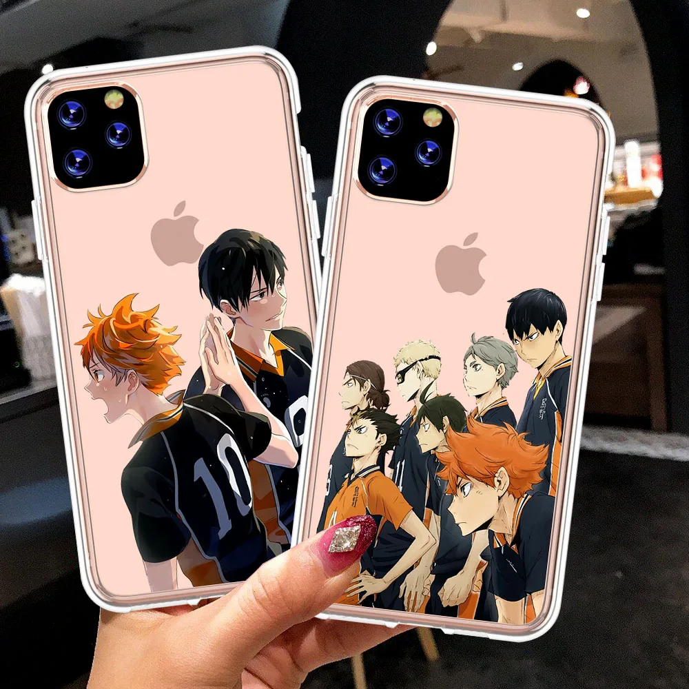 

Hot Anime Haikyuu Hinata Attacks Clear Transparent Phone Case For iPhone 11 12 Pro Max 8 7 6 6S Plus XR X XS Max 5 5S SE 2020