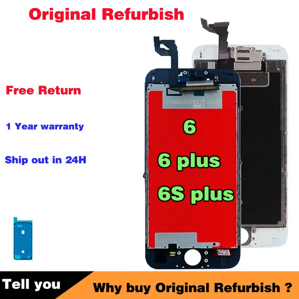 

Оригинальный Восстановленный ЖК-экран для Apple iphone 6 6p 6s plus, ЖК-дисплей, полный экран, дигитайзер, аксессуары, 3D сенсорный экран