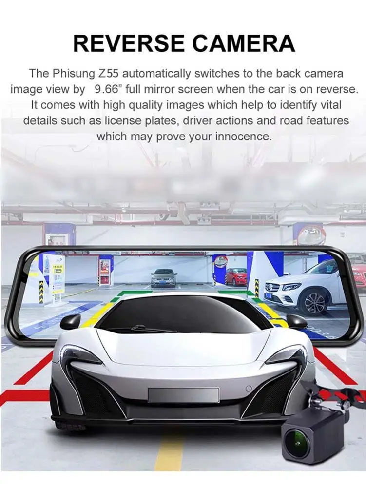 DVR Car Dash Cam 9.66 Inch Rear View Camera WIFI Dual Video Recording 1080P Lens 4g GPS Navigation Driving Recorder | Автомобили и