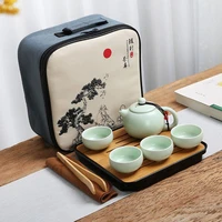 travel japanese tea set chinese asian kung fu gongfu porcelain tea set