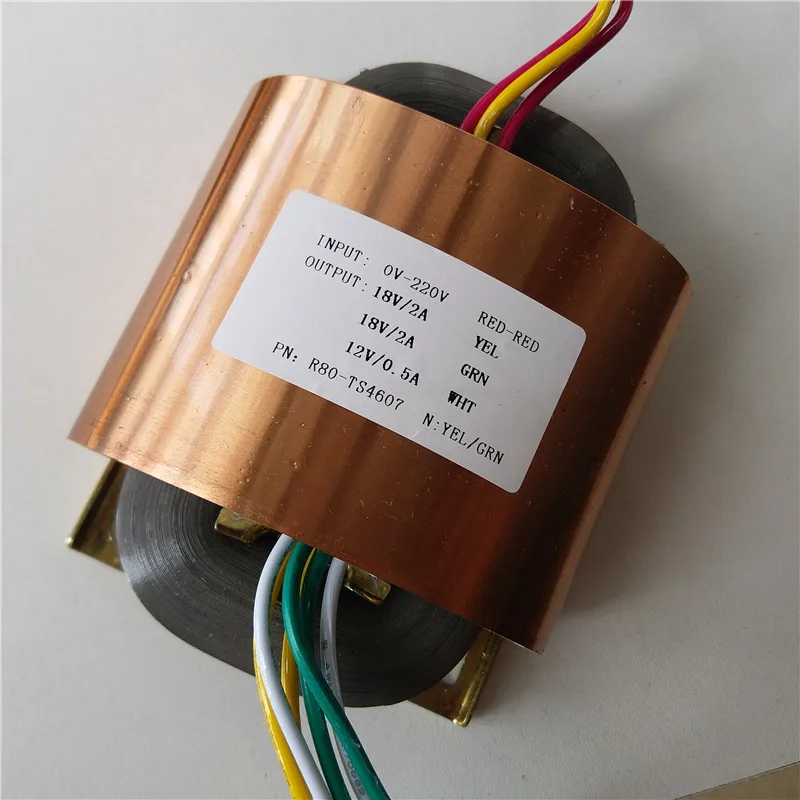 18V 2A 12V 0.5A R сердечник трансформатор 80VA R80 пользовательский 220V вход с медным