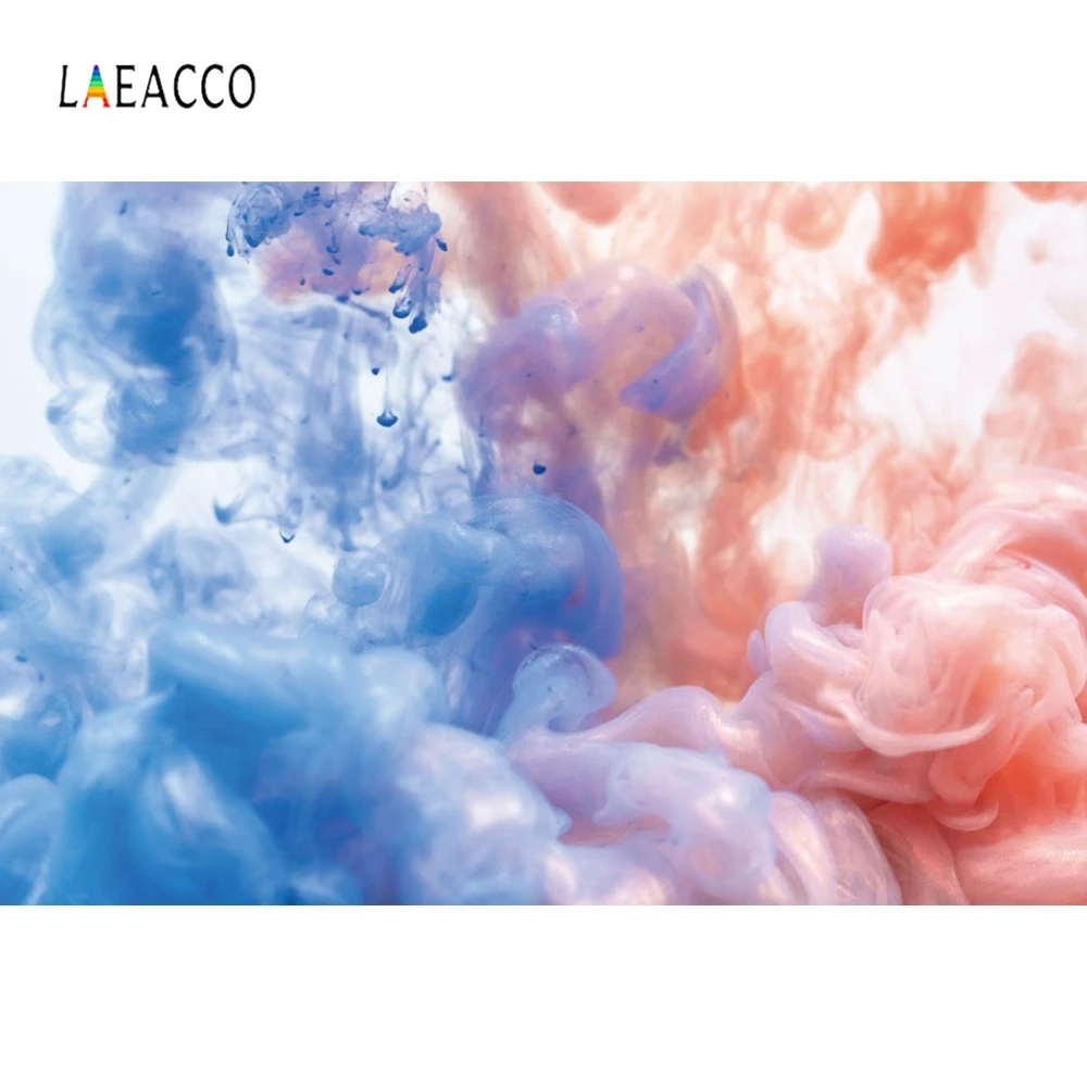 Laeacco розовый синий дым Фото фоны персонализированные семейные вечерние