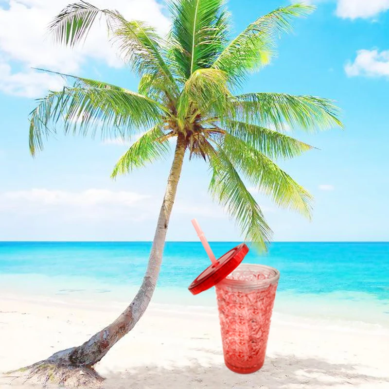 Ветровой цветок летняя бутылка для воды пластиковые измельченные льда бистратал