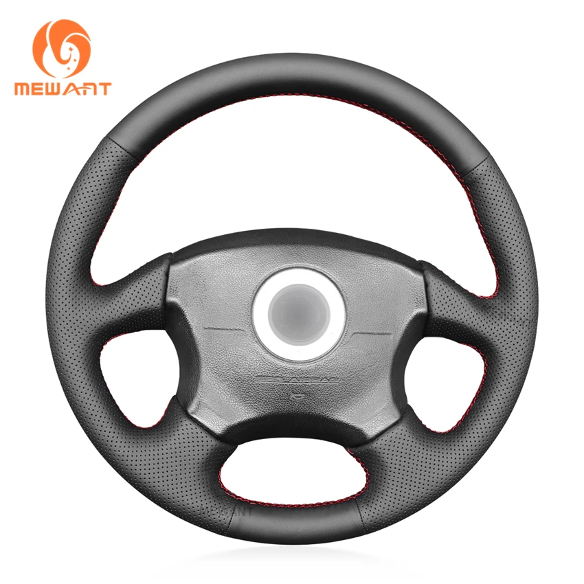 

MEWANT Black Genuine Leather Car Steering Wheel Cover for Subaru Impreza WRX STI 1999 2000 2001 2002 2003 2004