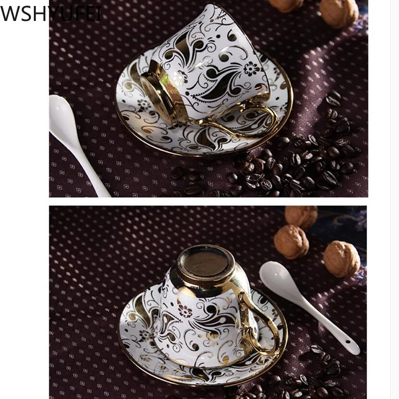 Высококачественные кофейные чашки из костяного фарфора винтажные керамические