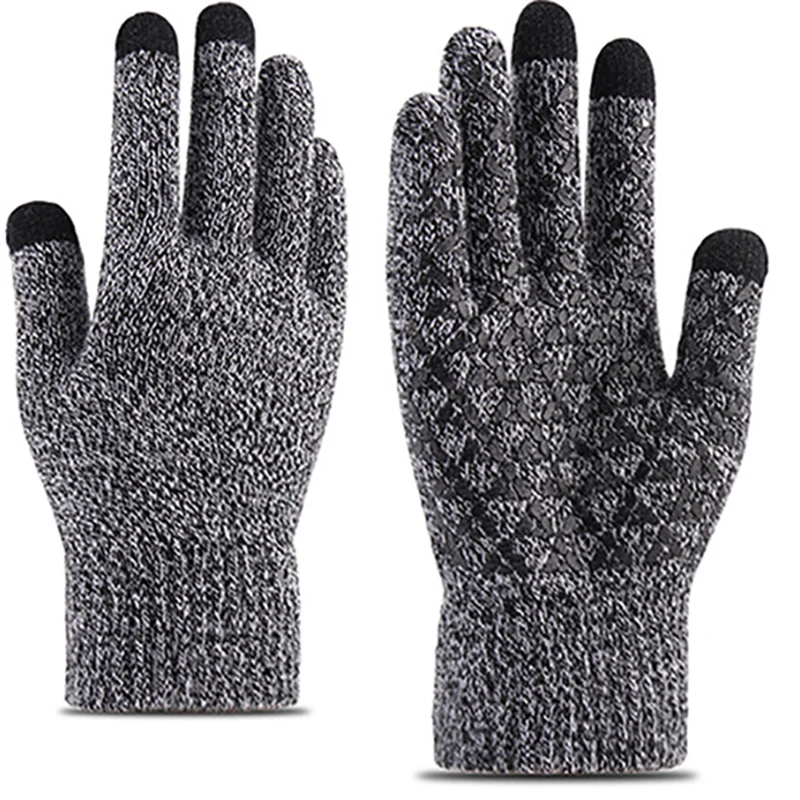 

Вязаные теплые перчатки, зимние шерстяные перчатки для сенсорного экрана