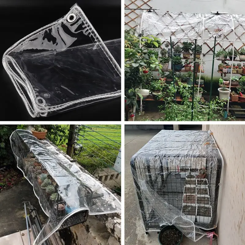 

99.99% Transparent PVC Rainproof Cover Balcony Bonsai Succulent Plants Cover Keep Warm Film Home Garden Waterproof Shading Net