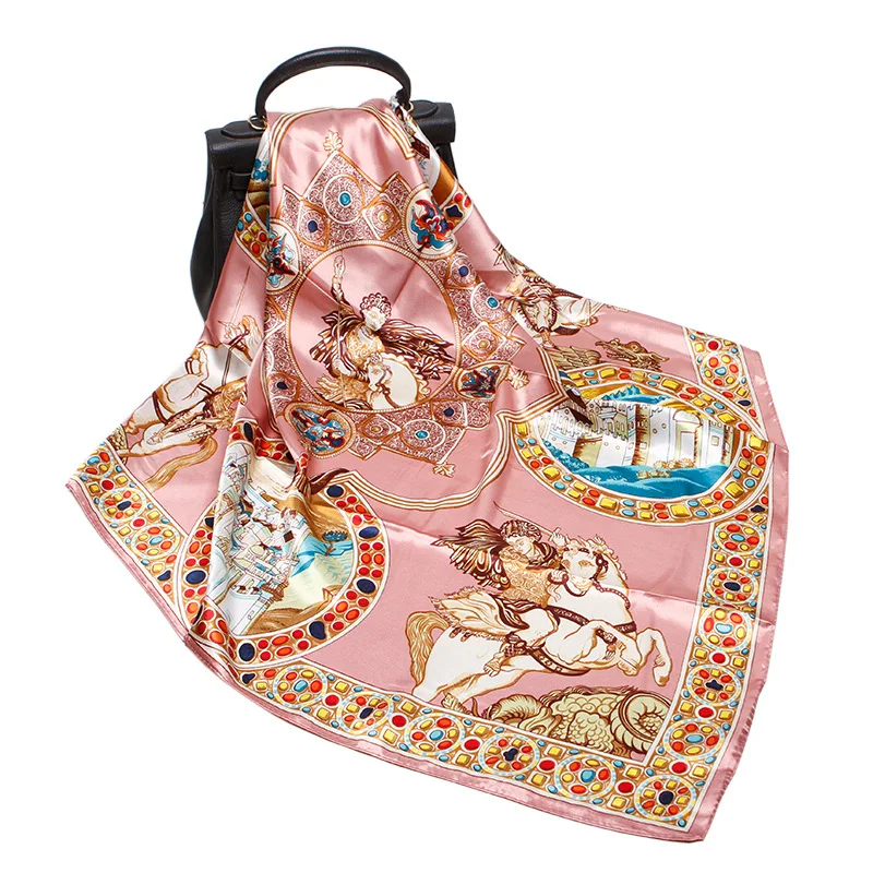 

Scarves Shawl Silk Hijab Scarf Female Square Mulberry Scarves Beach Cover-upsBandana Bufand de seda Foulard en soie solar playa
