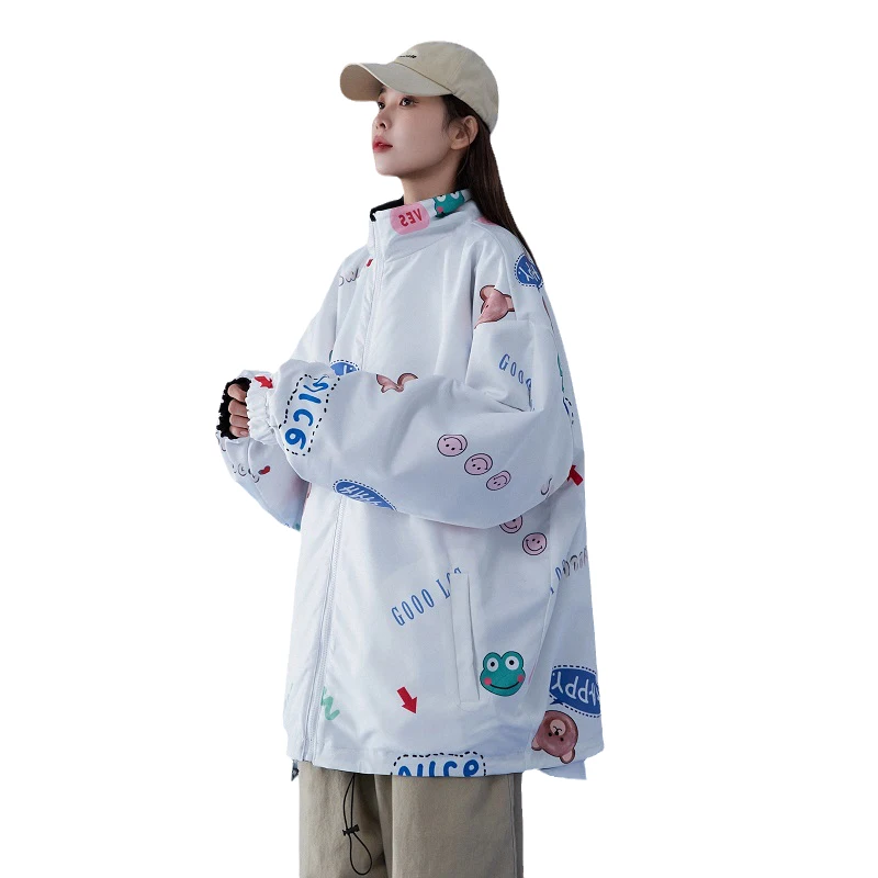 

Women's Coat Spring And Autumn Women Jacket Casual Loose Baseball Jacket Patchwork Wear On Both Sides Street Korean 2021 New