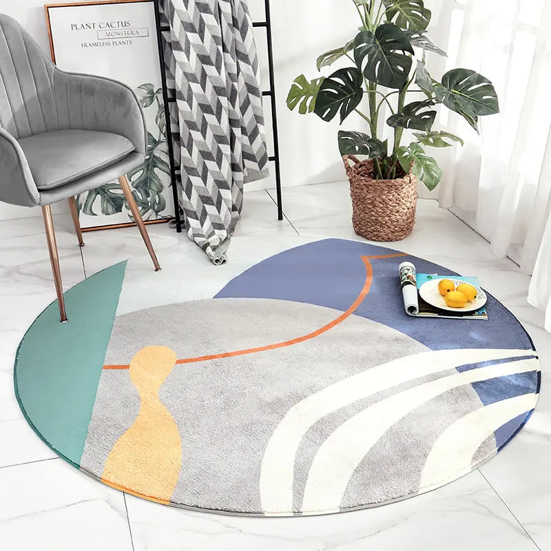 modern lamb cashmere flower pattern home round rug living room sofa non slip carpet computer chair mat free global shipping