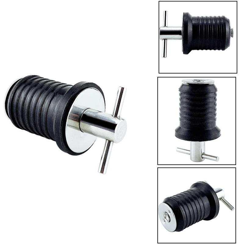 

Hot T-Handle Drain Plug Twist-Turn Marine Boat Drain Plugs Rubber Plugs with Brass Handle Boat Marine Accessories