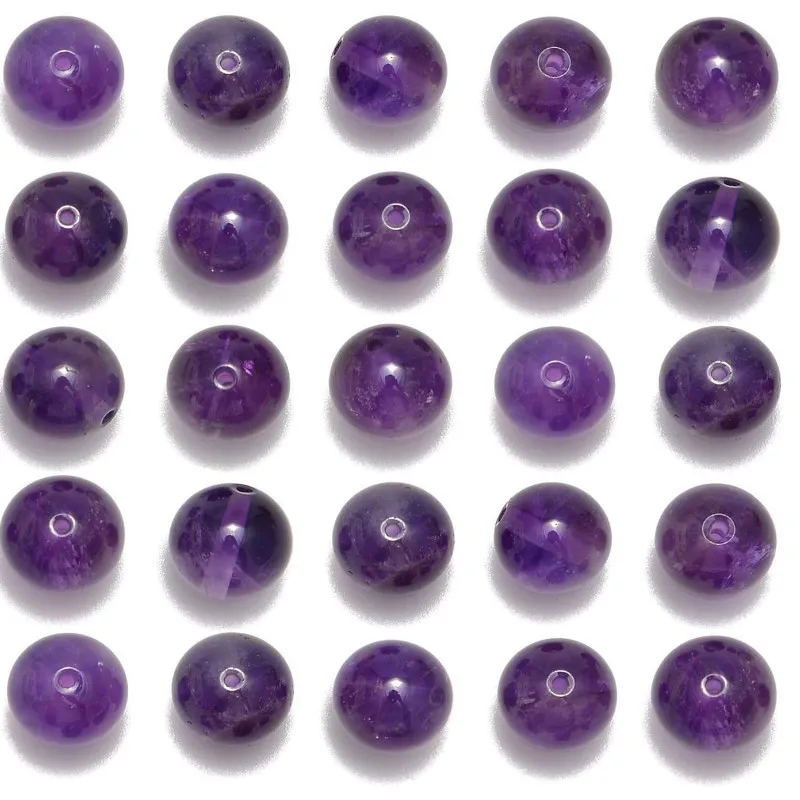 Натуральные круглые Аметистовые бусины для изготовления ювелирных изделий 4/6/8/10