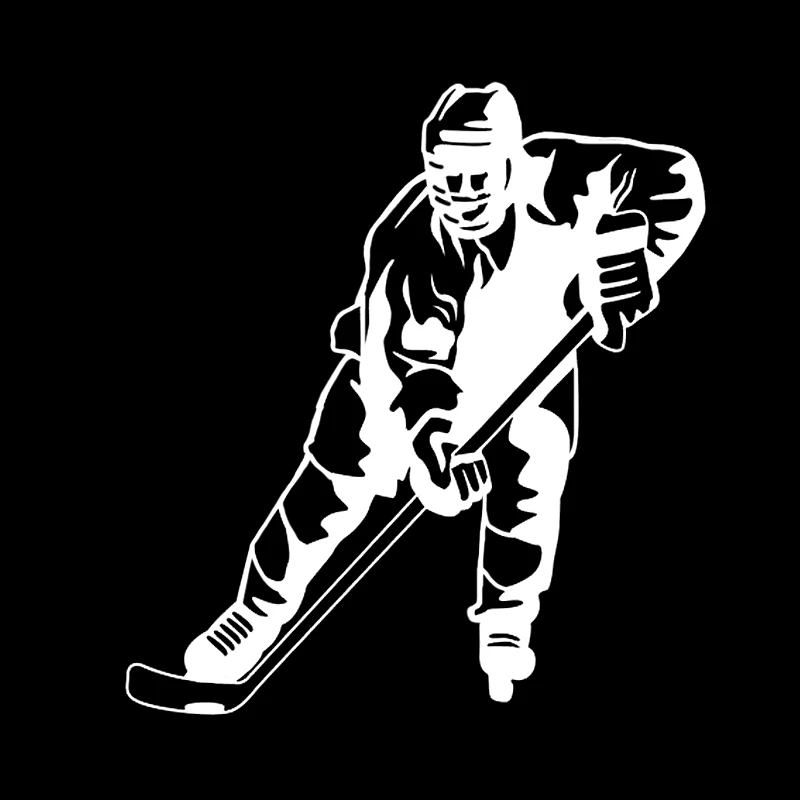 

Volkrays Interesting Car Sticker Hockey Player Silhouette Accessories Reflective Waterproof Cover Scratches PVC Decal,12cm*10cm