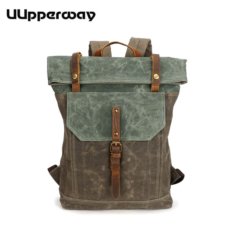 Uupperway оптовая продажа мужской рюкзак высокого качества масло воск холщовый для