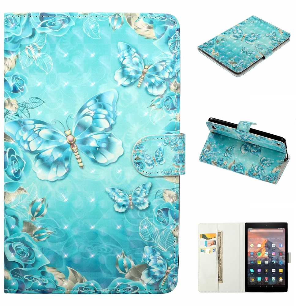 Fire 7 2015 Case Kids Baby Safe Unicorn Skull Leather Stand Smart Cover For Amazon kindle fire 2017 7&quot para e-Book Cases | Компьютеры