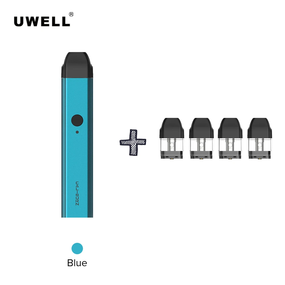 Uwell calibren мод Vape Pod Комплект добавить 4 шт картридж 2 мл 520 мАч встроенный аккумулятор Vape танк распылитель электронная сигарета - Цвет: Blue