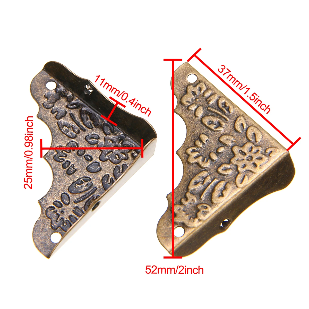 12 шт. антикварная угловая ножка для ювелирных изделий Деревянный чехол коробка