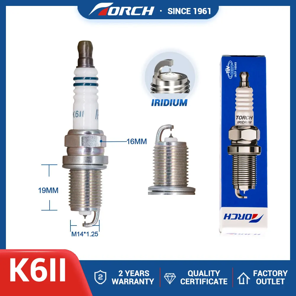 

1PCS NEW Car Candles Power TORCH K6II Double Iridium Spark Plugs Fit for SUBARU OUTBACK 2.5L -2009 EJ25