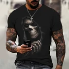 Мужская футболка с коротким рукавом, круглым вырезом и 3D-принтом