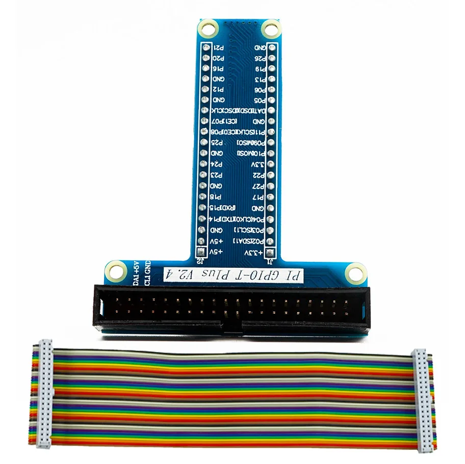GPIO T Type Expansion Module Board Adapter with 40 Pin GPIO Female to Female Rainbow Cable For Raspberry Pi 4 / 3 Model B+