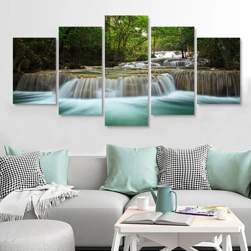 

Natural Blue Beach Sunset Landscape Posters and Prints Canvas Painting Ocean Seascaple Wall Art Picture for Living Room