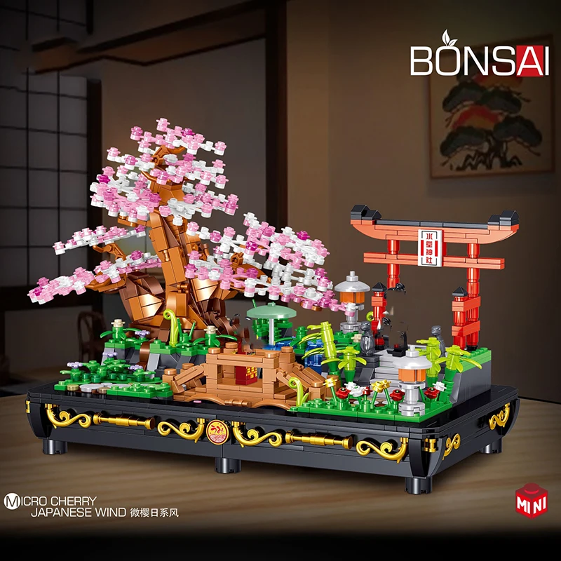 

1286pcs Mini Building Blocks Potted Cherry Tree Garden Scene DIY Model Decoration Bricks Children's Educational Toys Gifts