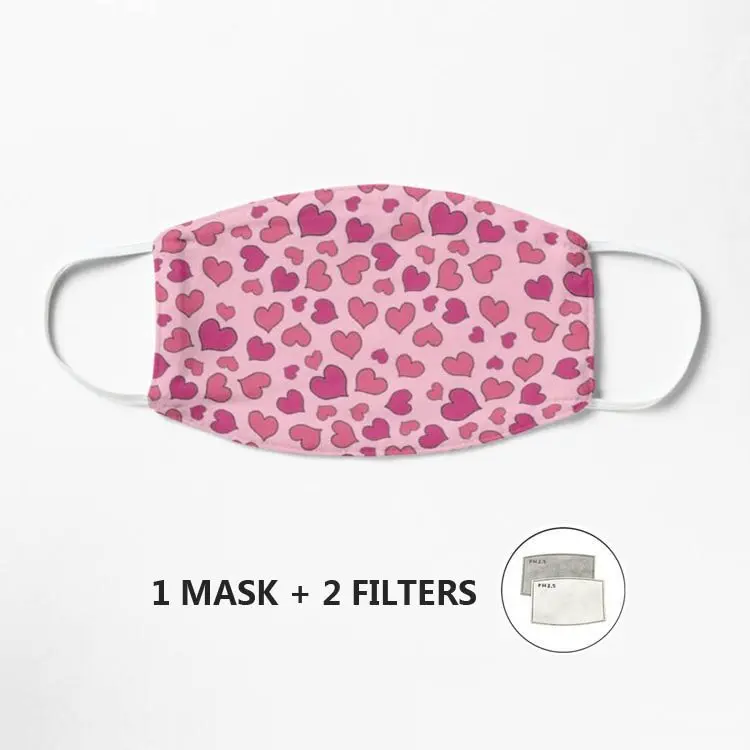 

y2k pink heart aesthetic Mask Cotton Face Mask For Cycling Camp Mouth Cover Washable Reusable Mascarilla