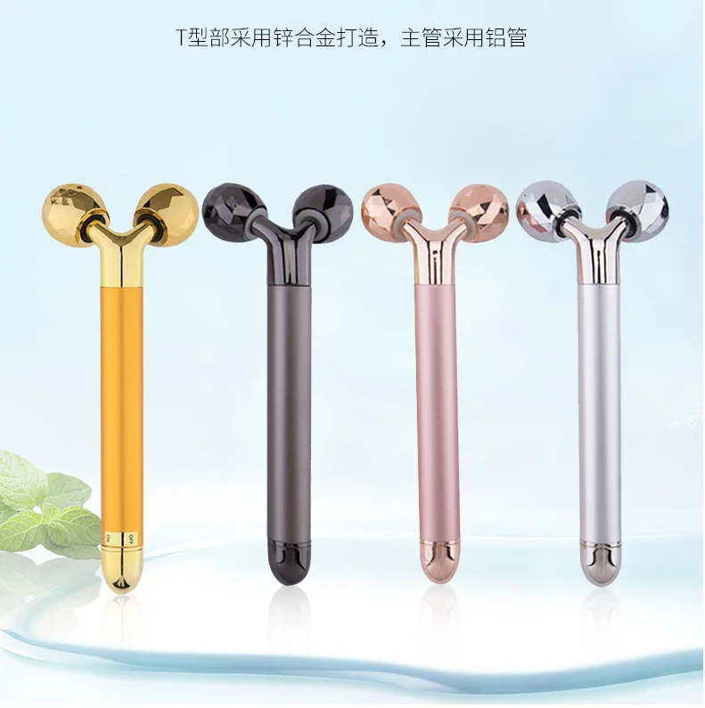 2 шт. энергии с покрытыем цвета чистого 24 каратного золота Красота бар лица ролик