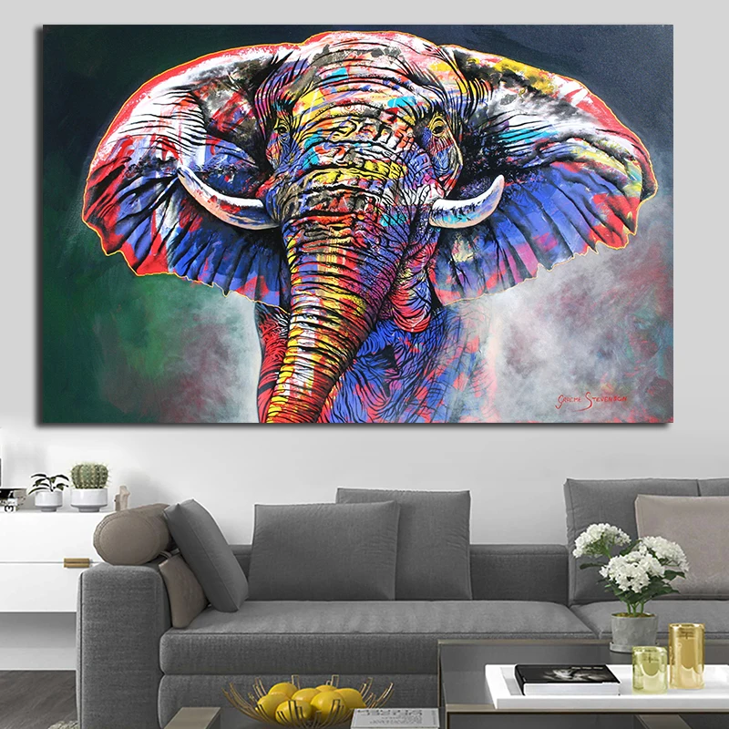 Картина на холсте с изображением слонов настенные плакаты и принты современными