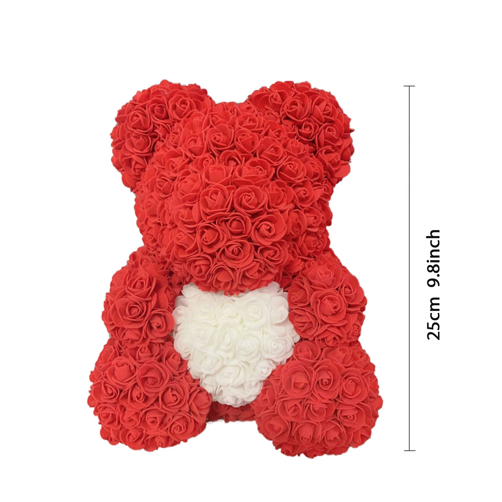 

10inch Rose Bear Forever Rose Flower Bear Artificial Simulated Flower Anniversary Wedding Valentine's Day Mother's Day