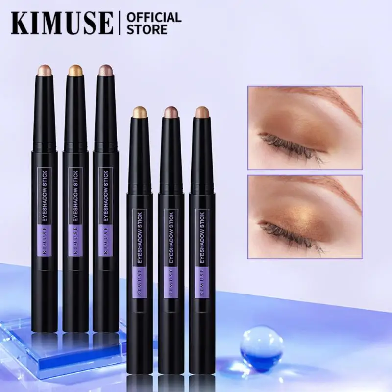 

6 шт. блестящие тени для век палка с кисточкой матовые Сатиновые тени для век ручка комбинированный Хайлайтер для макияжа глаз женская косме...