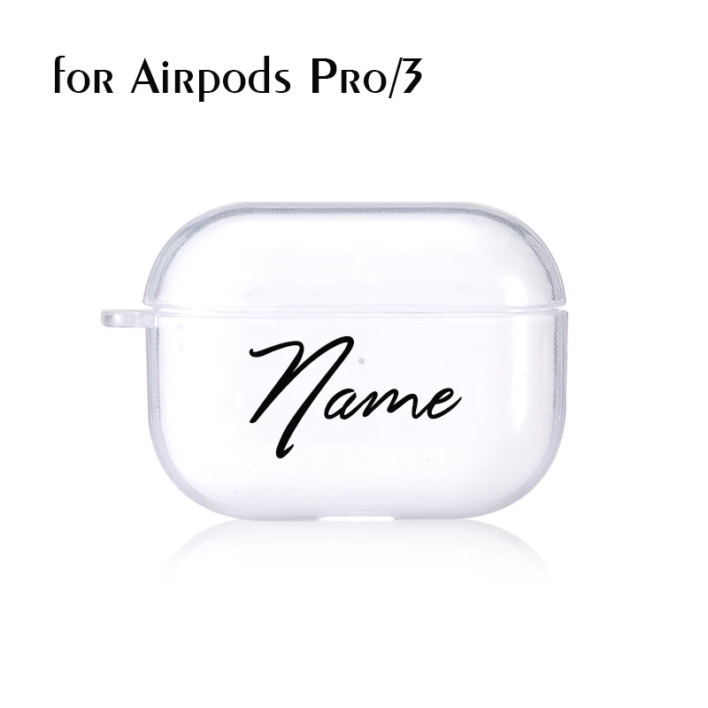 Soft Милый чехол для Apple airpods, чехол, сделай сам, настройка имени, текст, Bluetooth, прозрачный чехол для наушников, для Airpods 1, 2, наушники, Жесткий Чехол - Цвет: Soft