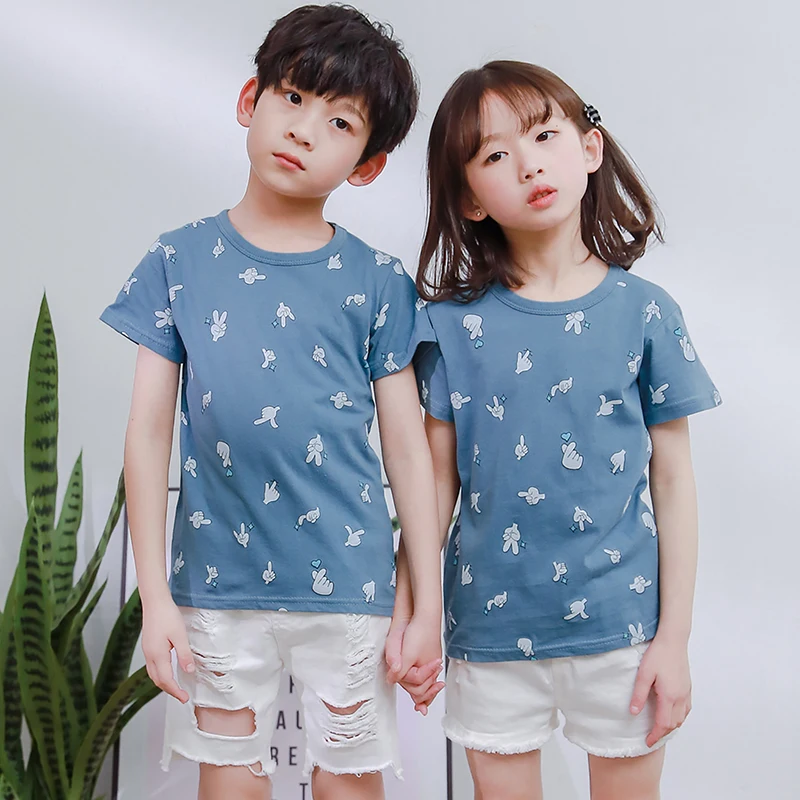 Модные хлопковые футболки для мальчиков и девочек детские с мультяшным принтом