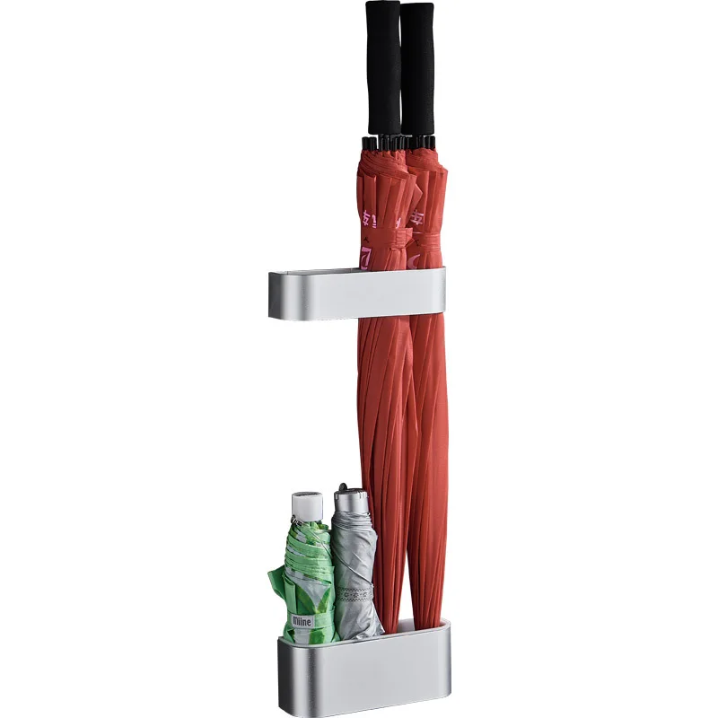 Detachable Wall Mounted Wet Umbrella Rack Drain Holder Portable Punch-free Single/Double Layer Storage Rack