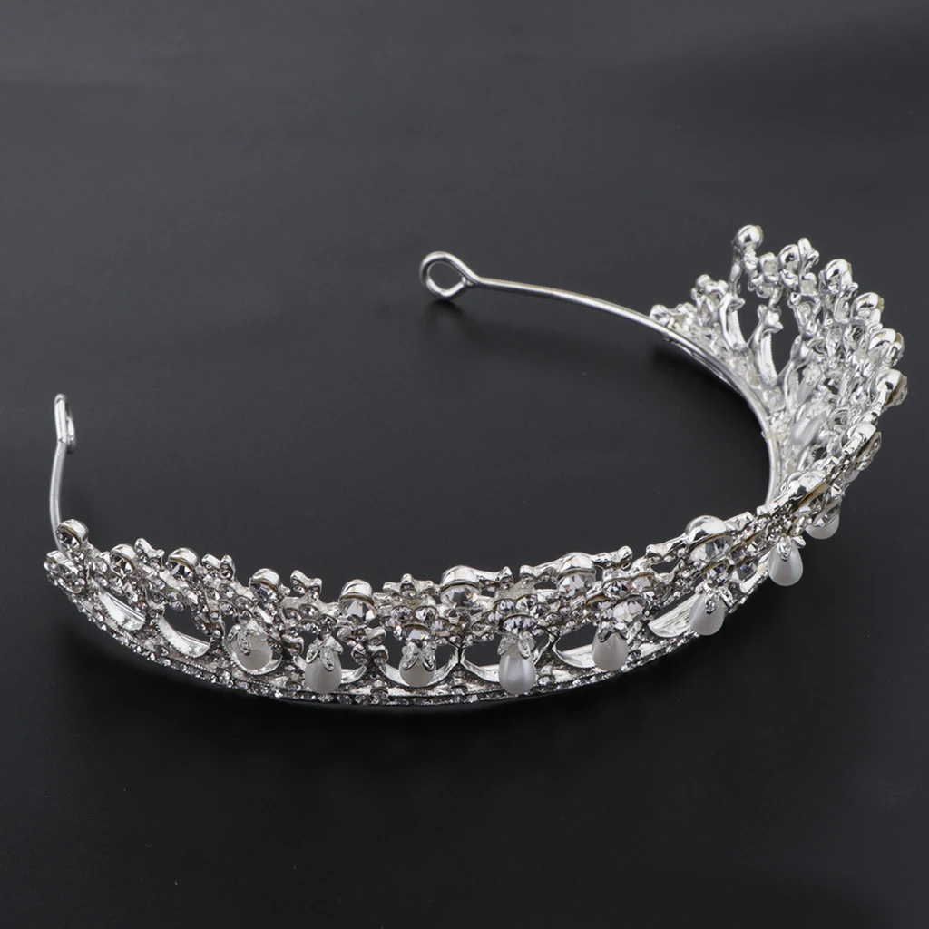 

Women Girls Luxury Tiara Bridal Pearls Headband Party Hair Accessories