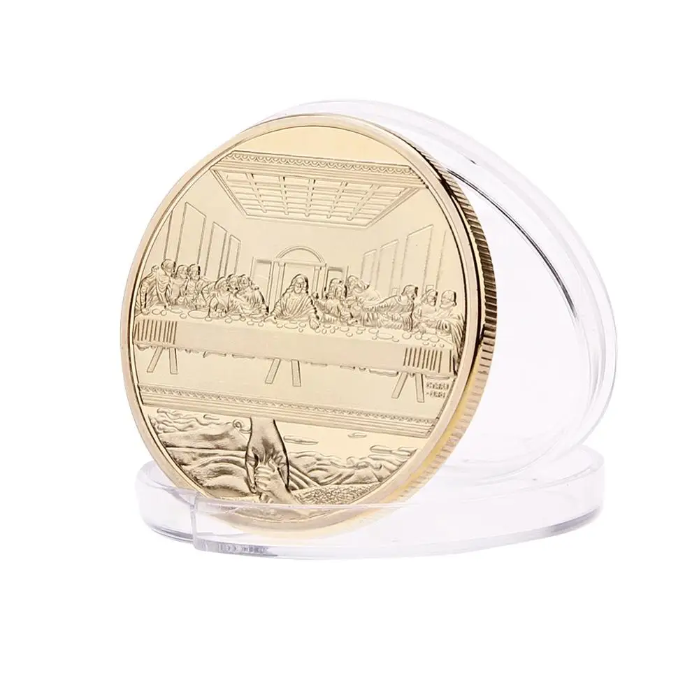 Памятная монета с Иисусом памятная золотым покрытием сувенирная коллекционные