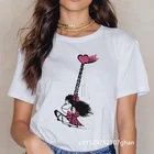 Женская футболка Mafalda, модная футболка с мультяшным принтом, Женская Повседневная Футболка Harajuku с графическим принтом, женская футболка с коротким рукавом Kawaii