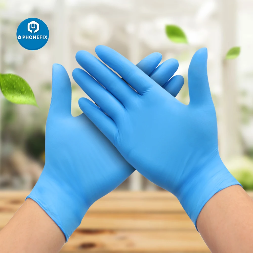 100Pcs Disposable Latex Rubber Gloves Household Cleaning Electronic Industrial ESD Work Universal For Left and Right Hand - купить по