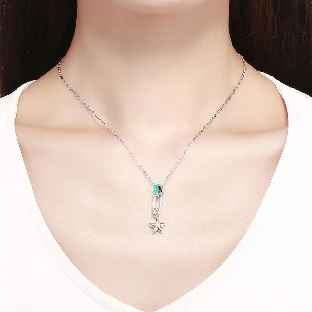 

Authentic 925 Sterling Silver Blooming Star Paperclip Pendant Charms Fit Charm Bracelets Necklaces DIY Jewelry